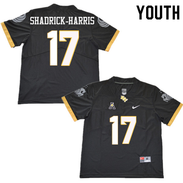 Youth #17 Trevion Shadrick-Harris UCF Knights College Football Jerseys Sale-Black